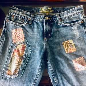 Beautiful Miss Me Patchwork Distressed Jeans